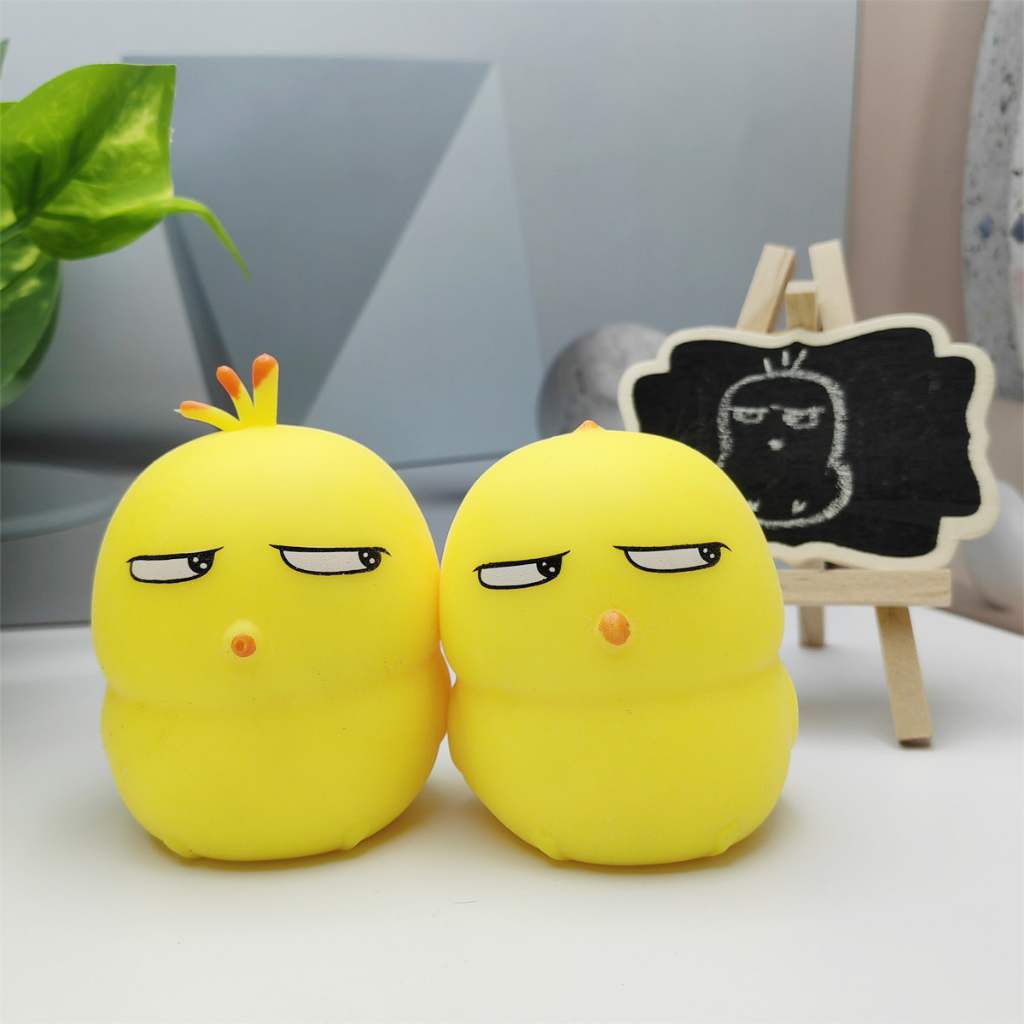 Thú silicon,đồ chơi giảm tress,vịt vàng lườm đáng yêu