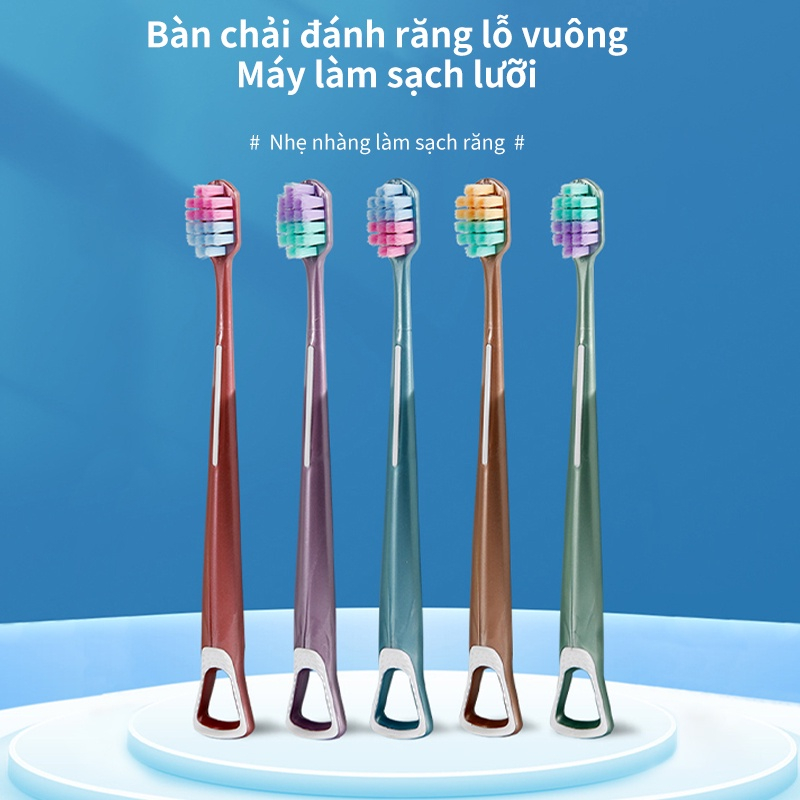 Set 5 Bàn Chải Đánh Răng Lông Mềm Chăm Sóc Sức Khỏe Răng Miệng Tháo Rời Được Kèm 5 Bàn Chải Đánh Răng (