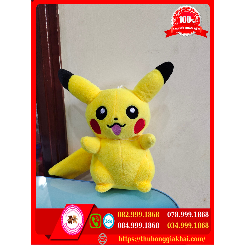 Gấu Bông Pikachu Nhí 20cm Vải Nhung Mền Mịn