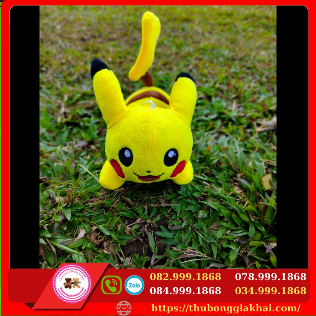 Gấu Bông Pikachu Nhí 20cm Vải Nhung Mền Mịn