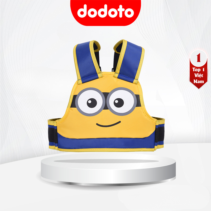 Đai đi xe máy cho bé 1-10 tuổi dodoto, đeo vai, thắt lưng, đai giữ bé ngồi xe máy màu vàng chuột mickey