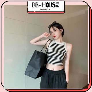 Áo ba lỗ sọc trắng đen thun gân 05ahoaaa