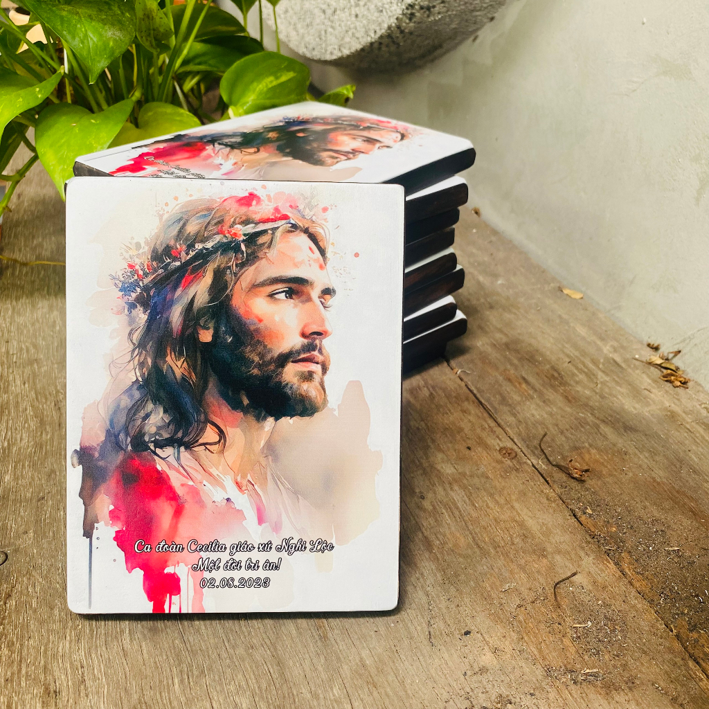 Tranh Chúa Giêsu Art - Tranh Công Giáo Được In Trực Tiếp Trên Gỗ Mộc Mạc