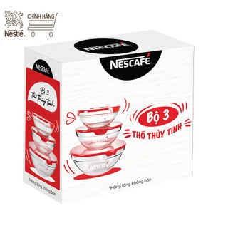 Bộ 3 thố thủy tinh Nescafe cao cấp