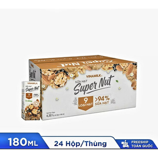 Thùng sữa 9 loại hạt vinamilk super nut - thùng 24 hộp 180ml