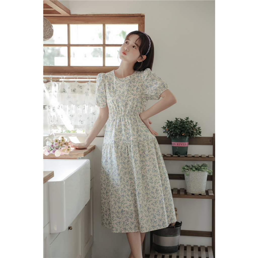 Váy Chiny Babydoll dáng dài - Váy lụa 2 lớp tiểu thư