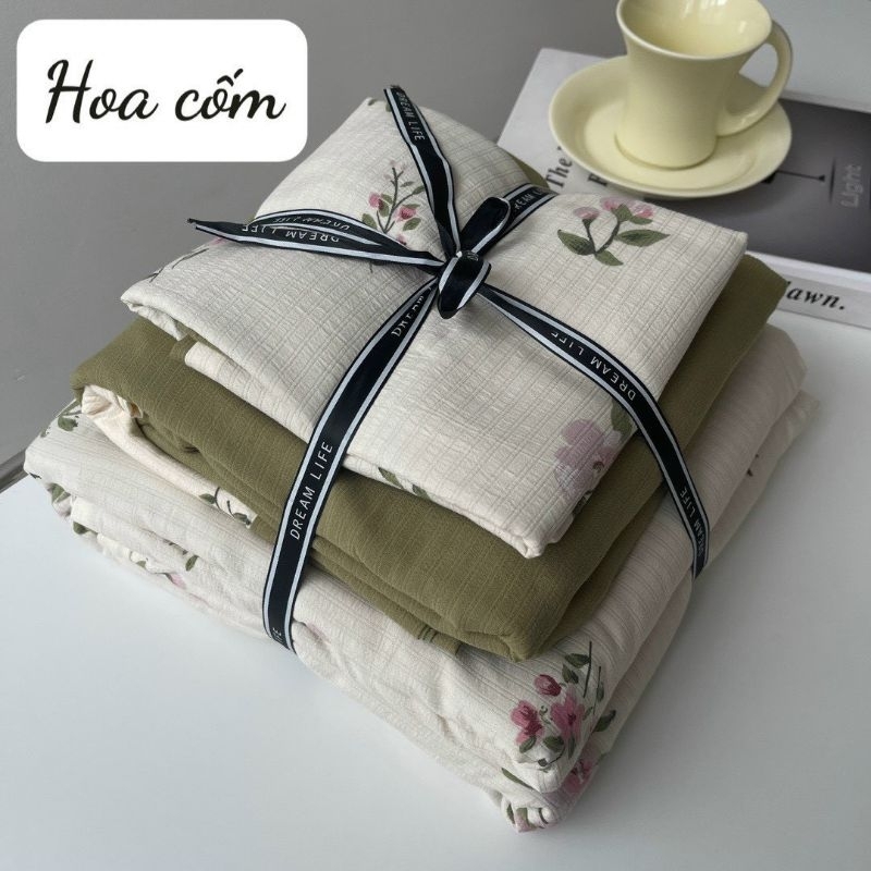 Bộ vỏ cotton plun gồm 4 món chân cao