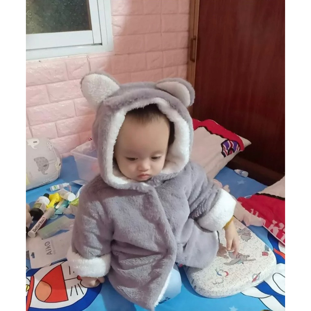 Áo khoác lông chồn siêu dễ thương cho bé 3 tháng đến 4 tuổi