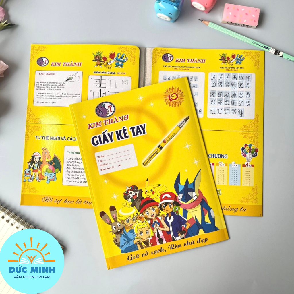 Giấy kê tay Kim Thành- cho học sinh, chất lượng, giá rẻ - KT7021- Que tính Mic -VPP dễ thương  Quế Anh