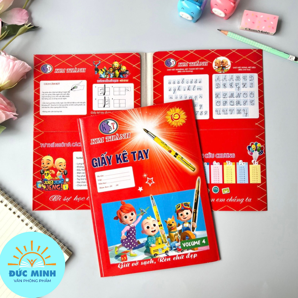 Giấy kê tay Kim Thành- cho học sinh, chất lượng, giá rẻ - KT7021- Que tính Mic -VPP dễ thương  Quế Anh