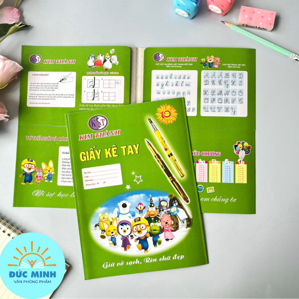 Giấy kê tay Kim Thành- cho học sinh, chất lượng, giá rẻ - KT7021- Que tính Mic -VPP dễ thương  Quế Anh