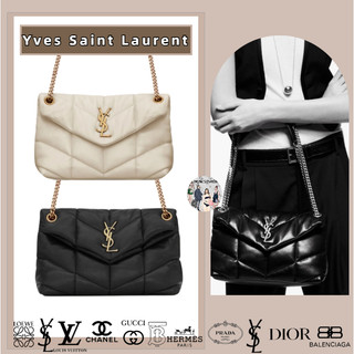 Yves Saint Laurent/PUFFER small quilted nappa leather/Phong cách mới/Túi đám mây/túi đeo chéo/túi xách/
