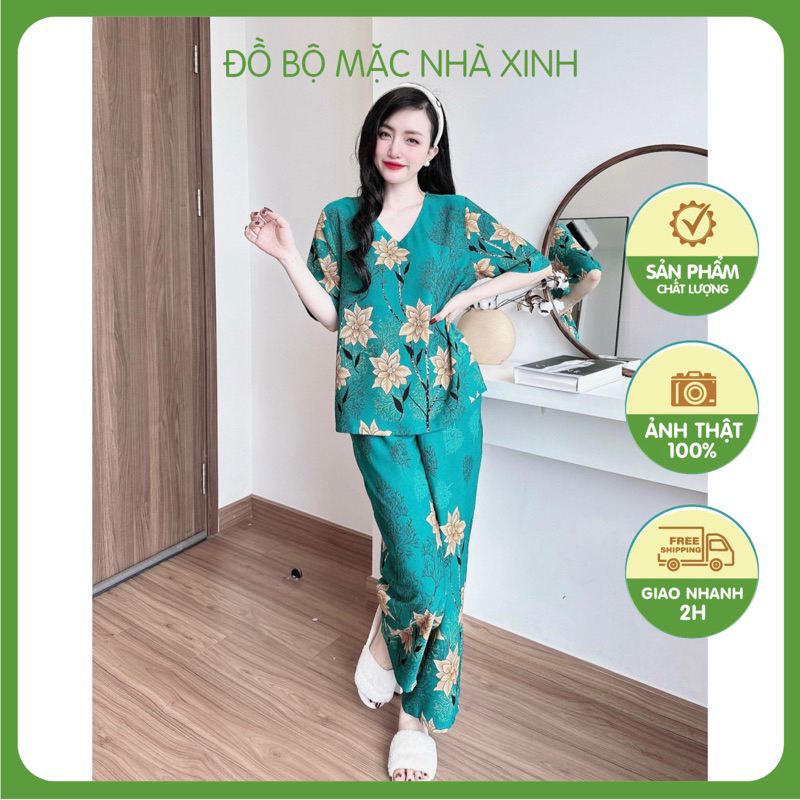 Đồ bộ lụa trung niên cao cấp⚡️ẢNH SHOP CHỤP⚡️ dễ mặc thoáng mát - Đồ bộ mặc nhà 2023