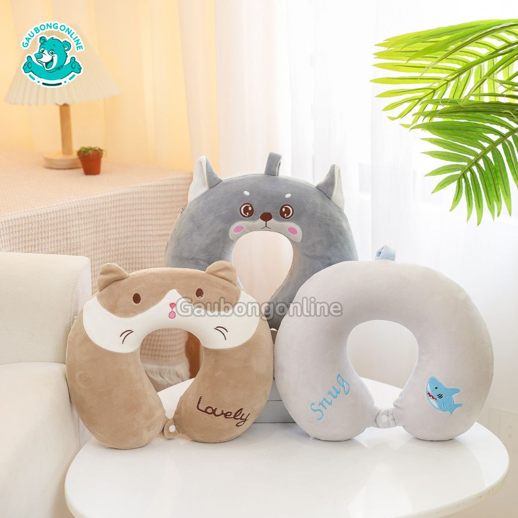 Gối Chữ U Kê Cổ Thú Quả Chống Đau Mỏi Vai Gáy, Gối Tựa Cổ Cao Su Non Siêu Mềm Mại Cho Dân Văn Phòng Tiện Lợi Khi Du Lịch