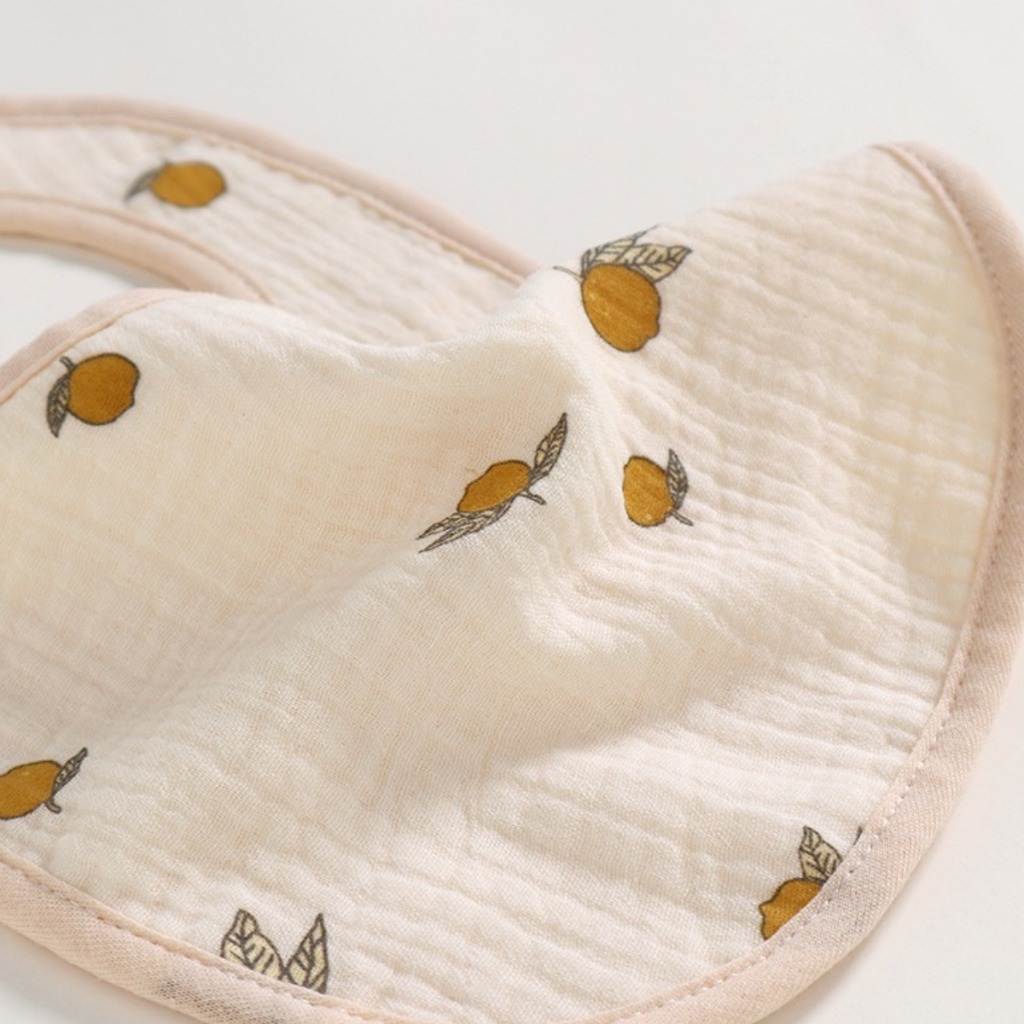Yếm xô muslin cao cấp thấm hút tốt họa tiết vintage ngẫu nhiên phong cách Hàn Quốc dễ thương cho bé