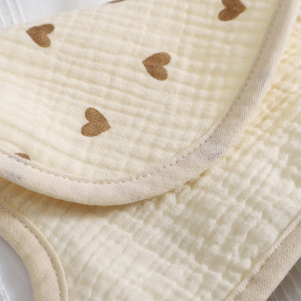 Yếm xô muslin cao cấp thấm hút tốt họa tiết vintage ngẫu nhiên phong cách Hàn Quốc dễ thương cho bé
