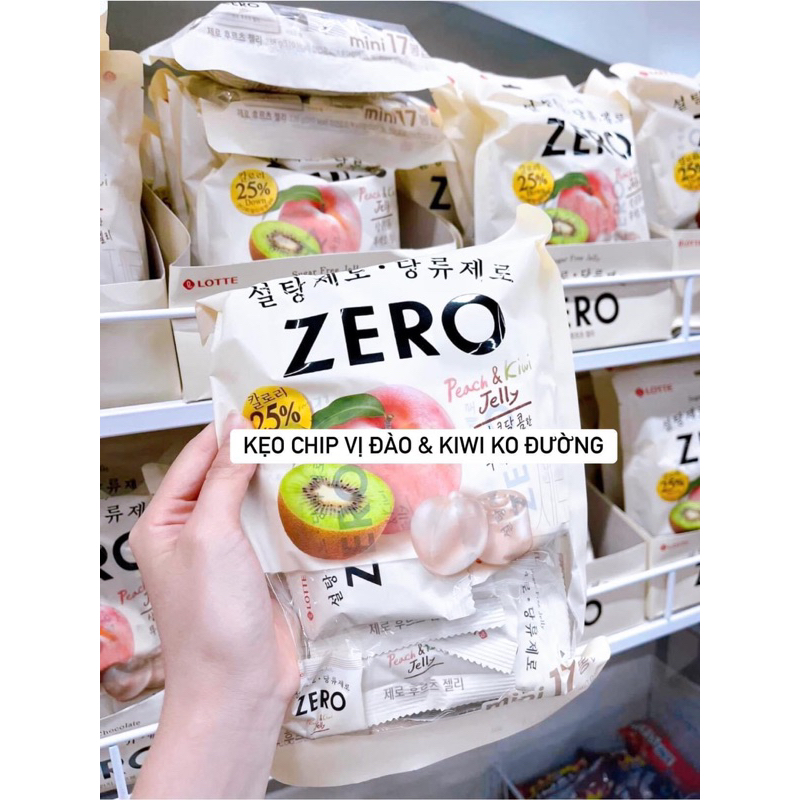 Kẹo dẻo ăn kiêng không đường vị Đào & Kiwi (Zero - Hàn Quốc)