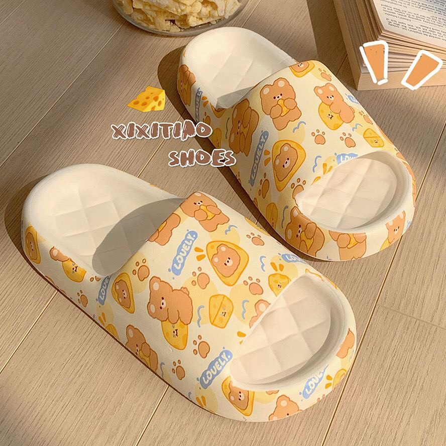 Dép bánh mì hoạ tiết gấu CHÍNH HÃNG XIXITIAO mã 157