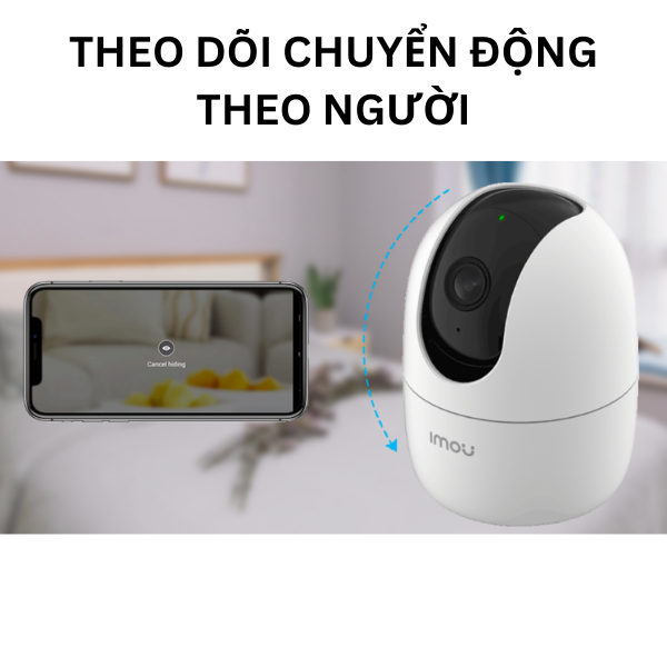 Combo Camera Imou A22EP 2MP xoay 360 + Thẻ nhớ 64gb Tặng kèm chân đế ốp tường