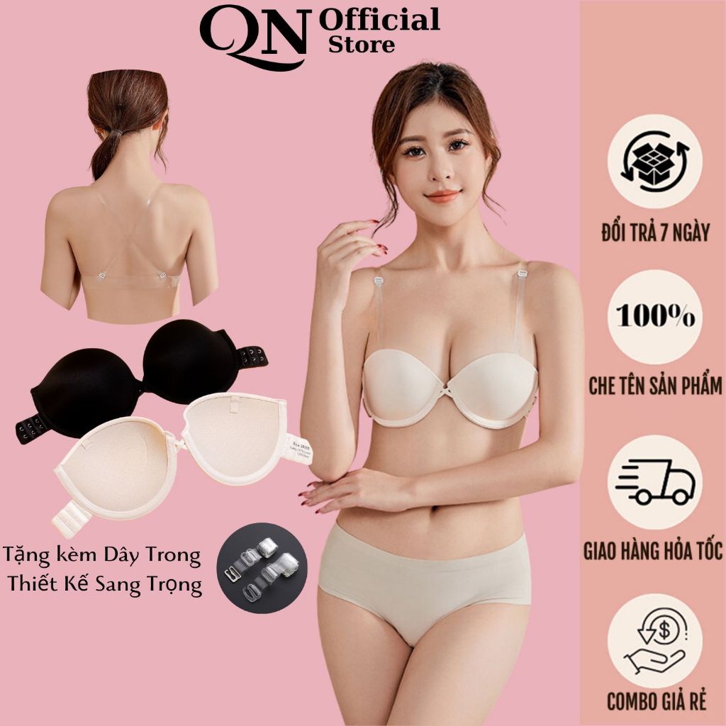Áo Ngực Chống Tuột Dây Lưng Trong Suốt Gợi Cảm Nâng Ngực Chống Xệ CLOVER - 2214