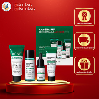Bộ Kit 4 món giảm mụn dưỡng da Some By Mi AHA - BHA - PHA 30 Days Miracle AC SOS Kit