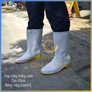 Ủng cao su trắng chống nước