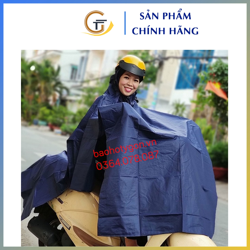 Áo mưa cánh dơi vải dù màu xanh đen