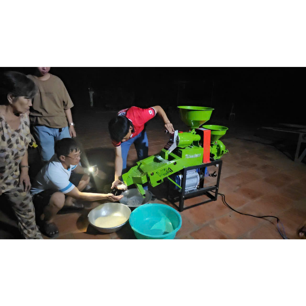 Máy xay xát lúa gạo 3 chức năng xát gạo sàng rung lọc cát sạn 3 cấp UN A3200-B