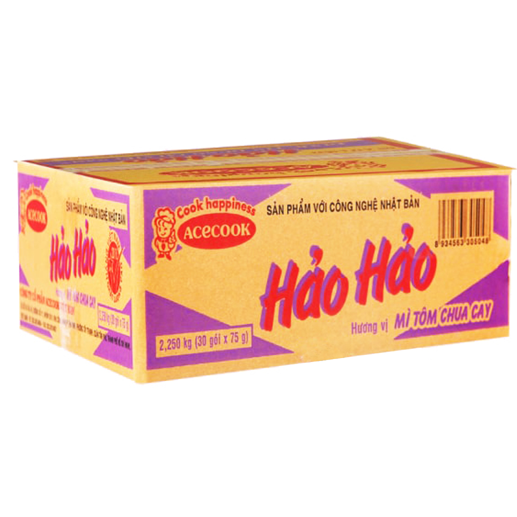 Thùng 30 Gói Mì Hảo Hảo Tôm Chua Cay 75g