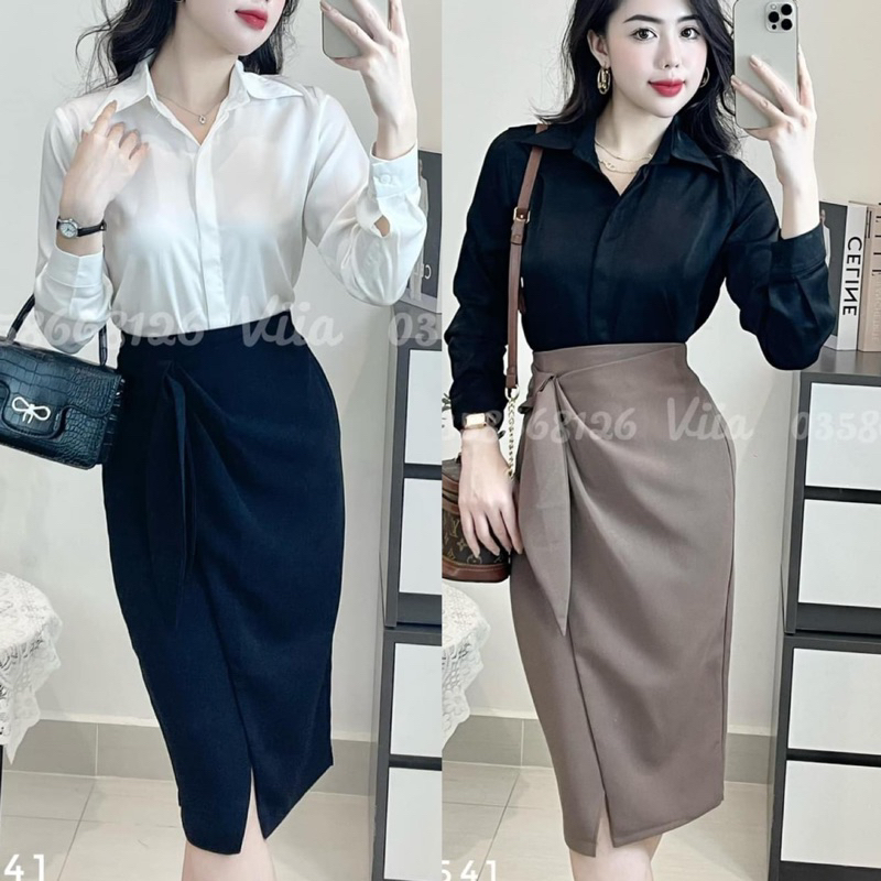 Chân Váy Nơ Kép Thiết Kế AN0541 VIIA DESIGN