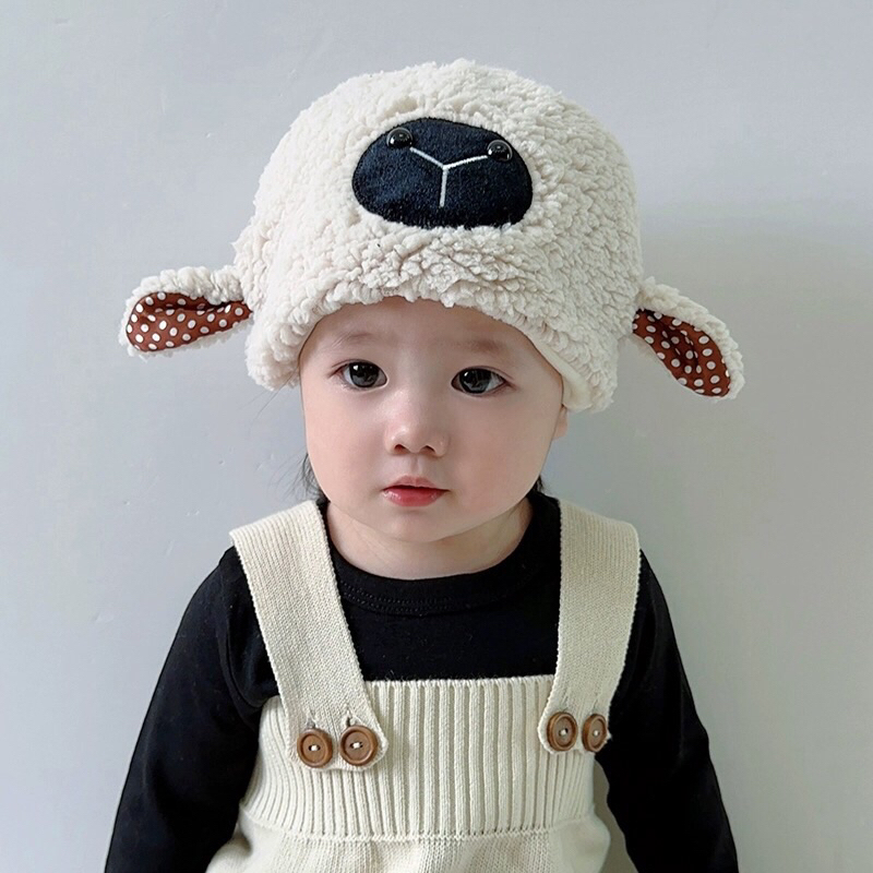 Mũ nón len hình chú cừu dễ thương cho bé 10-36 tháng