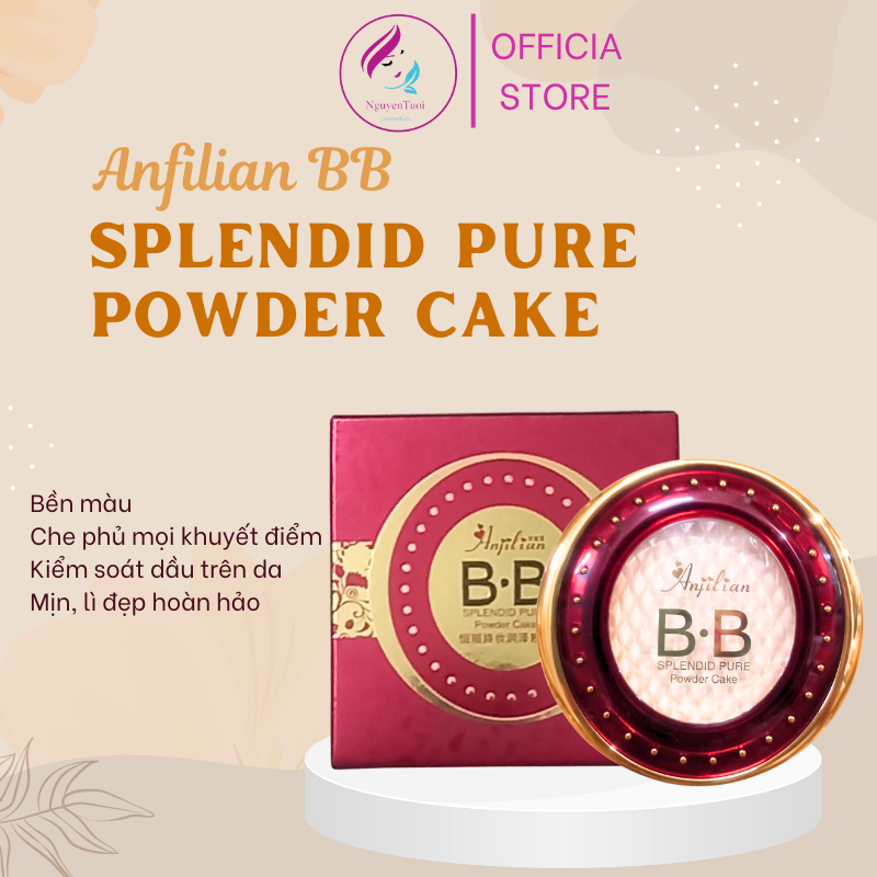 Phấn phủ BB Anfilian Splendid Pure Powder Cake che phủ cao, bền màu, lâu trôi