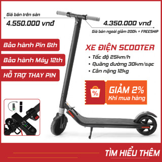 Xe scooter điện M365 Pro bánh 8.5inch, kết nối app thông minh, tốc độ tối đa 30/km, một lần sạc đi được 25 đến 40km