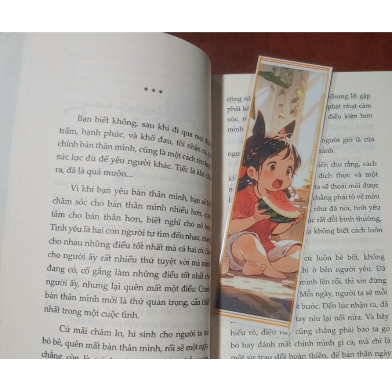 Bookmark ép plastic in hình theo yêu cầu