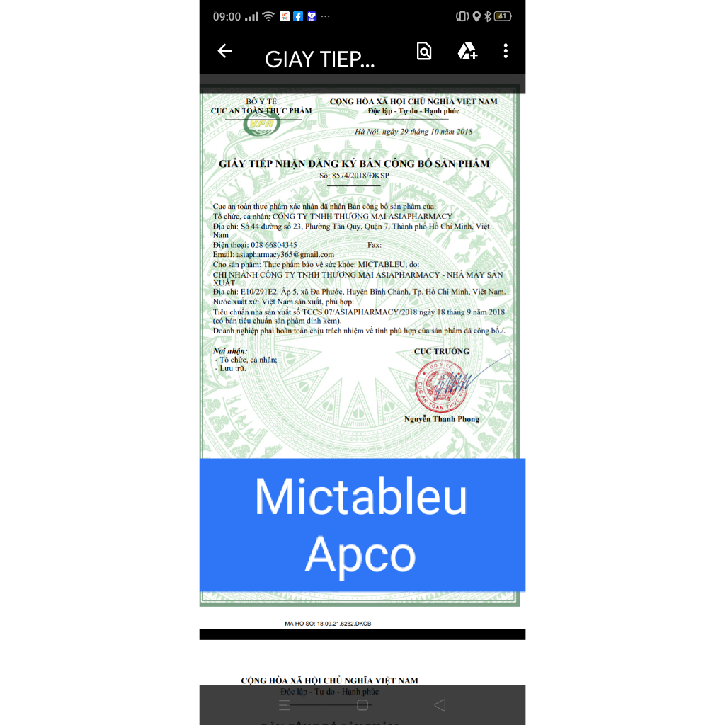 MICTABLEU Apco hộp 100 viên giúp thanh nhiệt, lợi tiểu.