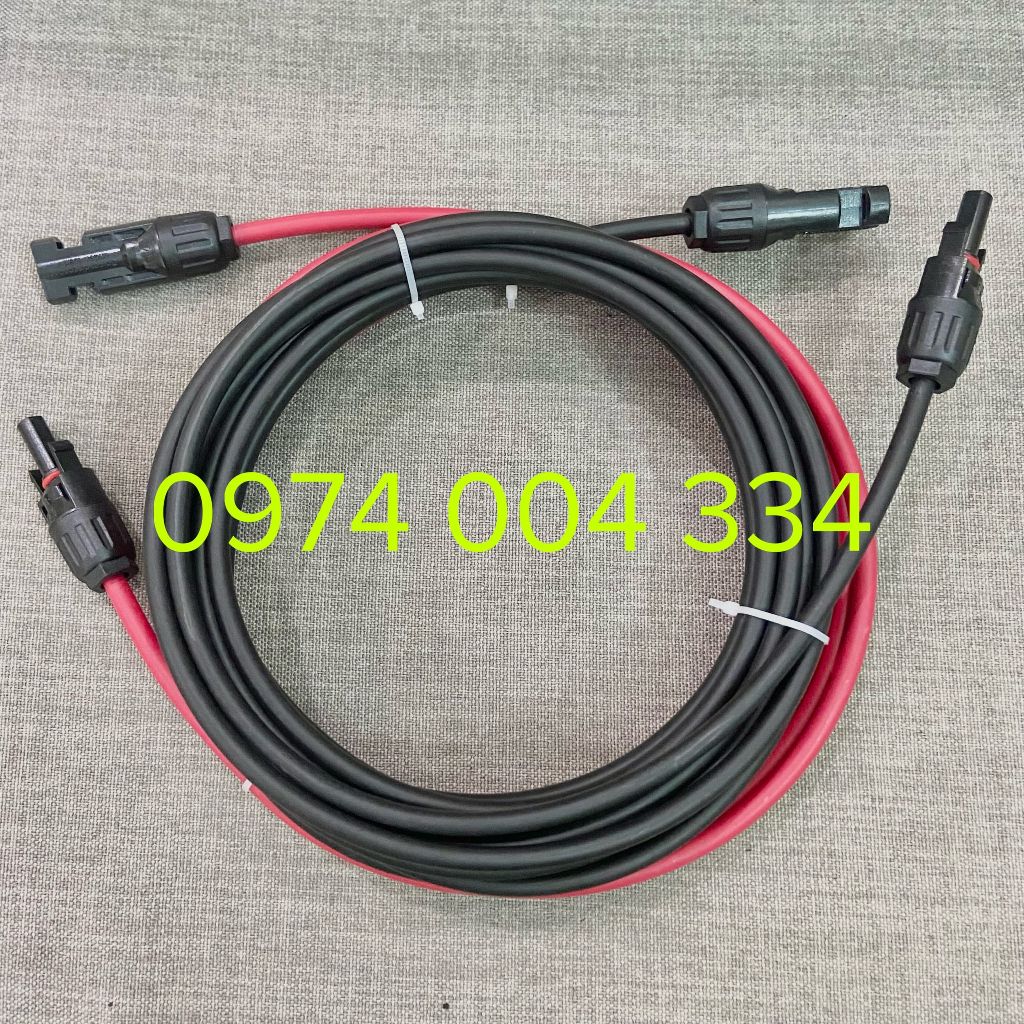 02 mét đôi dây điện PV/DC 4.0 bấm sẵn 2 đầu MC4 để nối dây