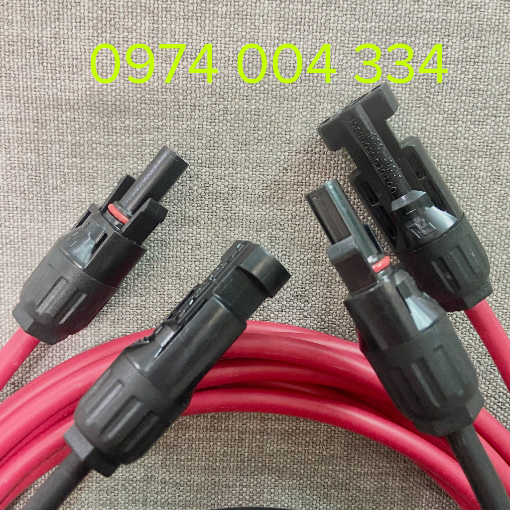 02 mét đôi dây điện PV/DC 4.0 bấm sẵn 2 đầu MC4 để nối dây