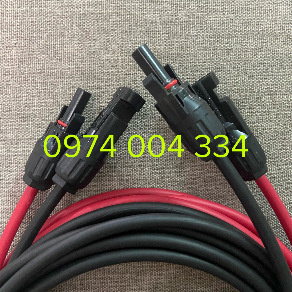 02 mét đôi dây điện PV/DC 4.0 bấm sẵn 2 đầu MC4 để nối dây