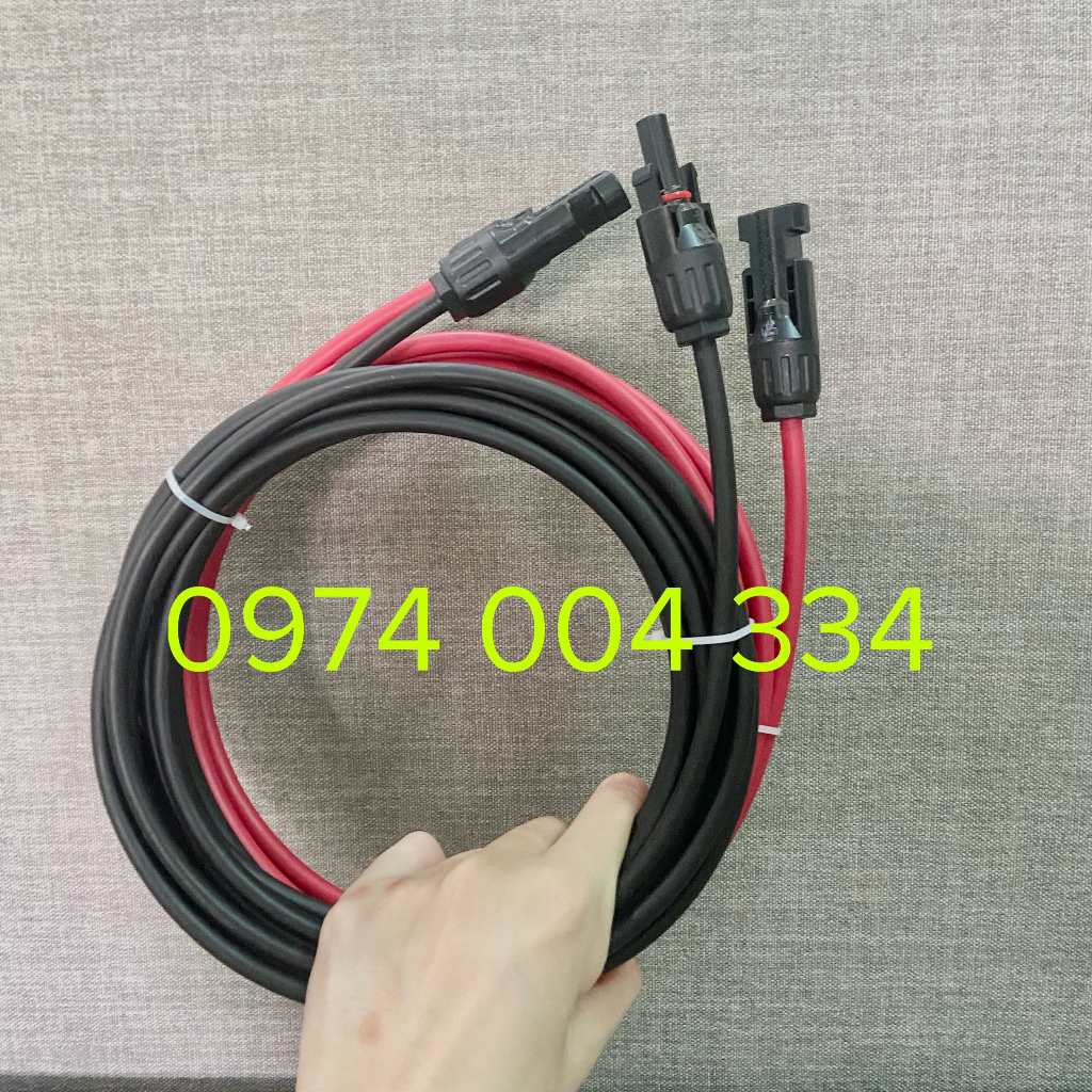 02 mét đôi dây điện PV/DC 4.0 bấm sẵn 2 đầu MC4 để nối dây