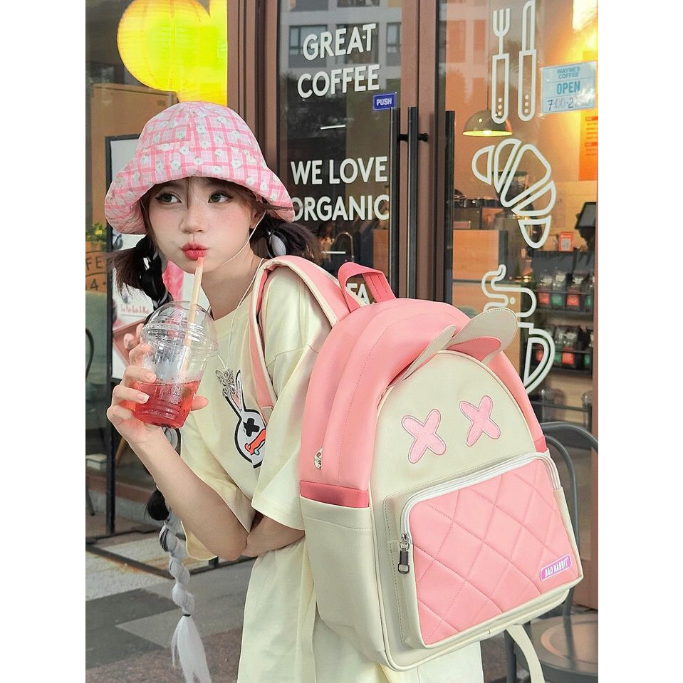 Balo Bad Rabbit - Pink Rabbit Backpack - Local Brand Chính Hãng