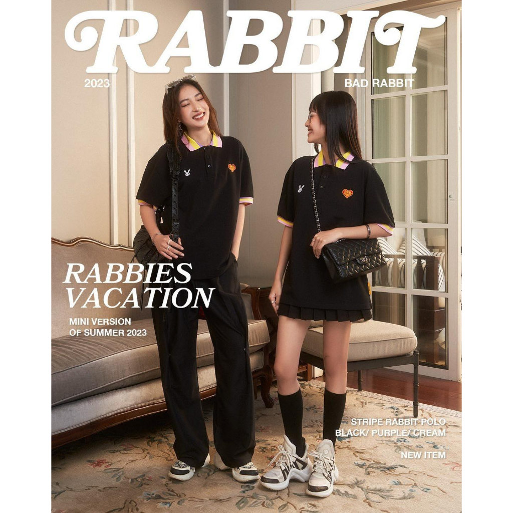 Áo Thun Polo Unisex Bad Rabbit - Stripe Rabbit Polo - Local Brand Chính Hãng