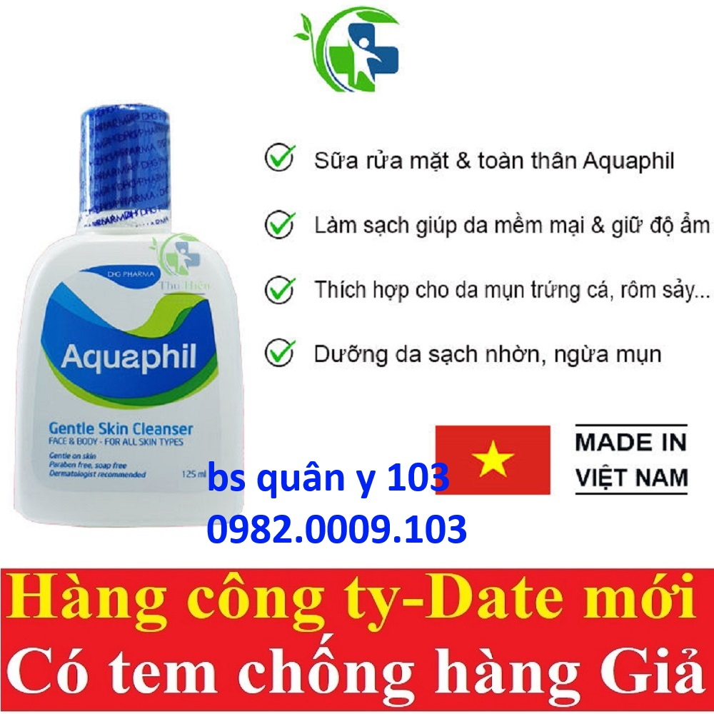 Sữa rửa mặt dịu nhẹ Aquaphil 125ml [hàng mới về]