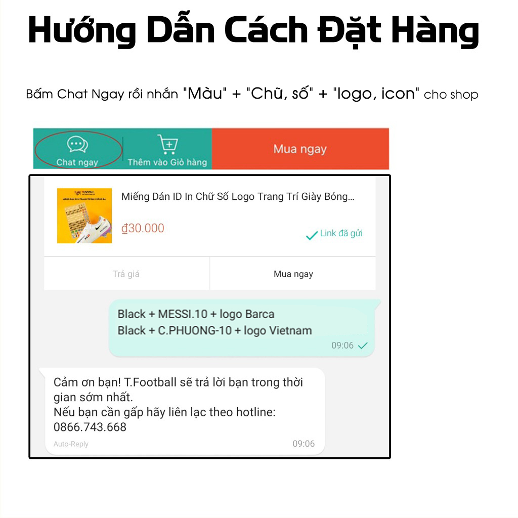 Miếng Dán ID In Chữ Số Logo Trang Trí Giày Bóng Đá