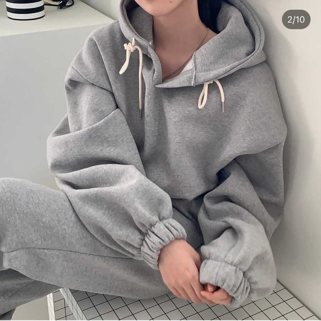 Áo hoodie croptop bo tay dáng Hàn Quốc La3158