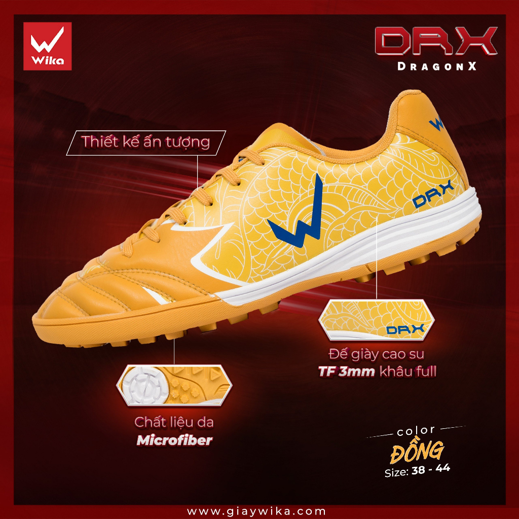 Giày đá bóng nam Wika DRAGONX , Giày Đá Banh sân cỏ nhân tạo - ĐÀM SPORT