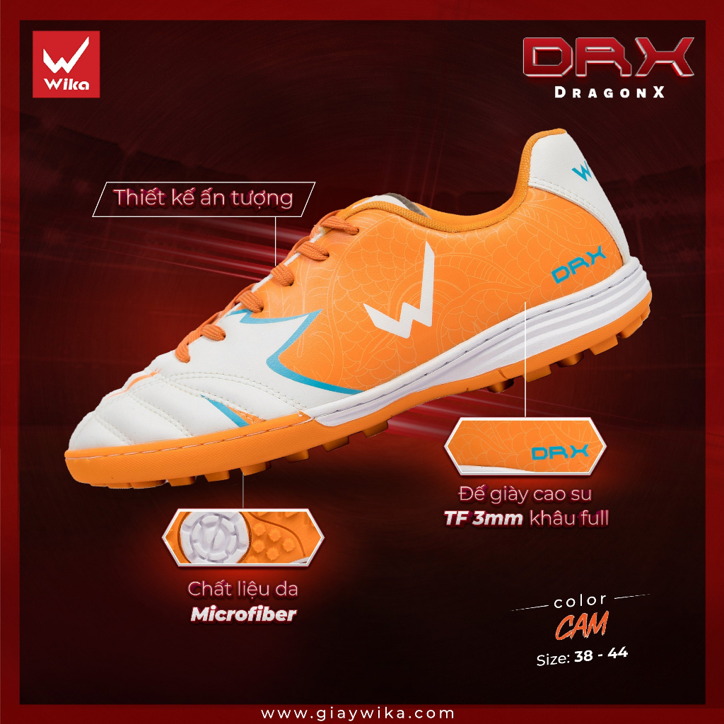 Giày đá bóng nam Wika DRAGONX , Giày Đá Banh sân cỏ nhân tạo - ĐÀM SPORT