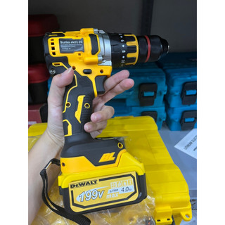 Máy khoan pin 199V Dewat, đầu 13mm - động cơ không chổi than, 3 chức năng, có búa