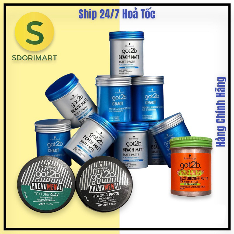 Sáp Vuốt Tóc Nam Schwarzkopf Got2B Strand matte của Đức 100ml