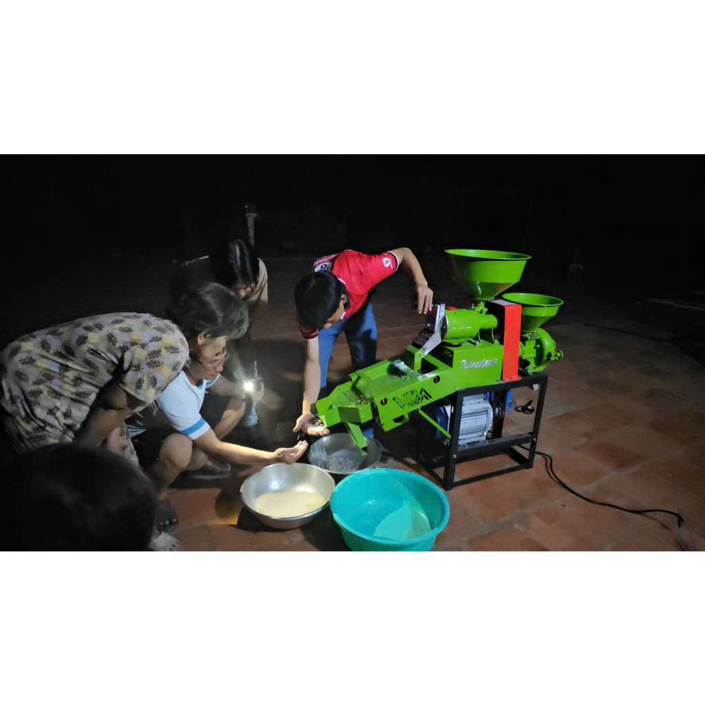 Máy xay xát lúa gạo 3 chức năng xát gạo sàng rung lọc cát sạn 3 cấp UN A3200-B