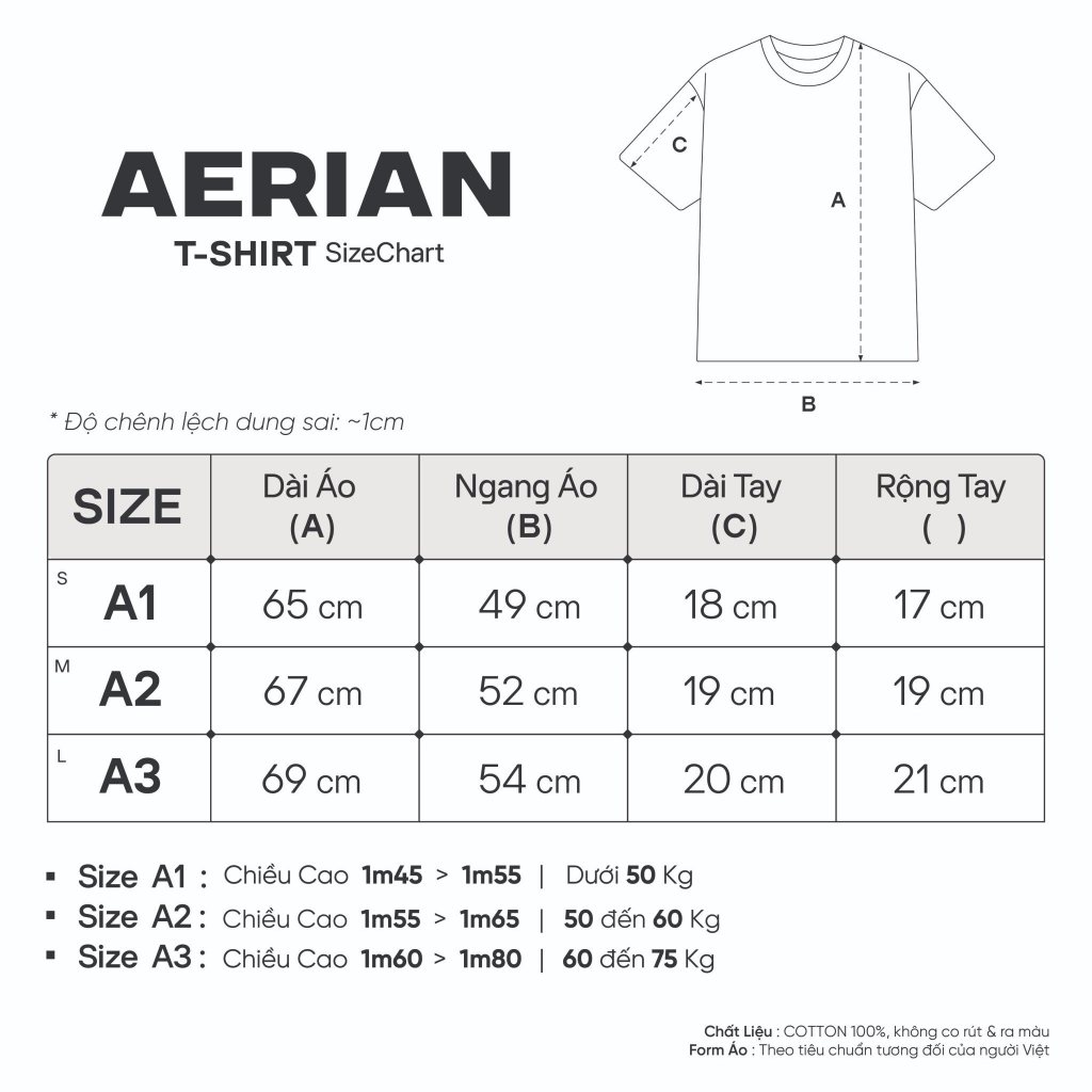 Áo thun  AERIAN SHARK / ĐEN - KEM